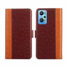 For Realme GT Neo2 5G Ostrich Texture Flip Leather Phone Case(Brown) - 1