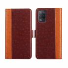 For Realme V13 5G Ostrich Texture Flip Leather Phone Case(Brown) - 1