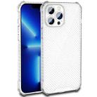 For iPhone 14 Plus Carbon Fiber Texture Shockproof Phone Case (Transparent White) - 1