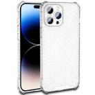 For iPhone 14 Pro Max Carbon Fiber Texture Shockproof Phone Case (Transparent White) - 1