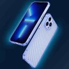 For iPhone 12 Pro Max Carbon Fiber Texture Shockproof Phone Case(Transparent Blue) - 2