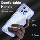 For iPhone 12 Pro Max Carbon Fiber Texture Shockproof Phone Case(Transparent Blue) - 3