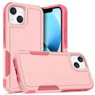 For iPhone 14 Soft TPU Hard PC Phone Case (Pink) - 1