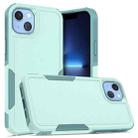 For iPhone 14 Plus Soft TPU Hard PC Phone Case (Light Green) - 1