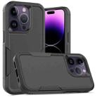 For iPhone 14 Pro Soft TPU Hard PC Phone Case(Black) - 1