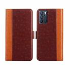 For OPPO Reno6 5G Ostrich Texture Flip Leather Phone Case(Brown) - 1