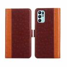 For OPPO Reno6 4G Ostrich Texture Flip Leather Phone Case(Brown) - 1