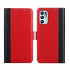 For OPPO Reno6 4G Ostrich Texture Flip Leather Phone Case(Red) - 1