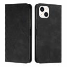 For iPhone 14 Diamond Pattern Splicing Skin Feel Magnetic Phone Case (Black) - 1