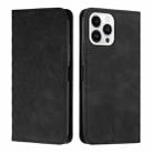 For iPhone 14 Pro Max Diamond Pattern Splicing Skin Feel Magnetic Phone Case (Black) - 1