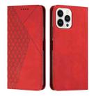 For iPhone 14 Pro Max Diamond Pattern Splicing Skin Feel Magnetic Phone Case (Red) - 1