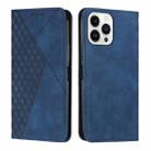 For iPhone 14 Pro Max Diamond Pattern Splicing Skin Feel Magnetic Phone Case (Blue) - 1