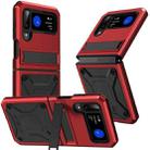 For Samsung Galaxy Z Flip4 Metal Shock-proof Phone Case With Holder(Red) - 1
