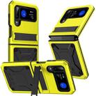 For Samsung Galaxy Z Flip4 Metal Shock-proof Phone Case With Holder(Yellow) - 1