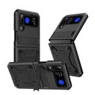 For Samsung Galaxy Z Flip3 5G Metal Shock-proof Phone Case With Holder(Black) - 1