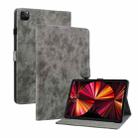 For iPad Pro 12.9 2022 / 2021 / 2020 Tiger Pattern PU Tablet Case with Sleep / Wake-up Function(Grey) - 1