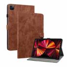 For iPad Pro 12.9 2022 / 2021 / 2020 Tiger Pattern PU Tablet Case with Sleep / Wake-up Function(Brown) - 1