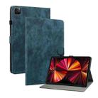 For iPad Pro 12.9 2022 / 2021 / 2020 Tiger Pattern PU Tablet Case with Sleep / Wake-up Function(Dark Blue) - 1