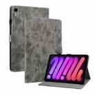 For iPad mini 6 Tiger Pattern PU Tablet Case With Sleep / Wake-up Function For iPad mini 2021(Grey) - 1