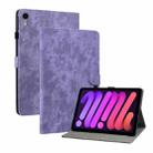 For iPad mini 6 Tiger Pattern PU Tablet Case With Sleep / Wake-up Function For iPad mini 2021(Purple) - 1