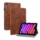 For iPad mini 6 Tiger Pattern PU Tablet Case With Sleep / Wake-up Function For iPad mini 2021(Brown) - 1