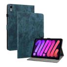 For iPad mini 6 Tiger Pattern PU Tablet Case With Sleep / Wake-up Function For iPad mini 2021(Dark Blue) - 1