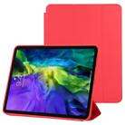 For iPad Pro 11 2022 / 2021 / 2020 3-fold Horizontal Flip Smart Leather Tablet Case with Sleep / Wake-up Function & Holder(Red) - 1