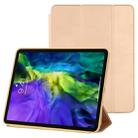 For iPad Pro 11 2022 / 2021 / 2020 3-fold Horizontal Flip Smart Leather Tablet Case with Sleep / Wake-up Function & Holder(Gold) - 1