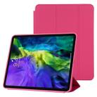 For iPad Pro 11 2022 / 2021 / 2020 3-fold Horizontal Flip Smart Leather Tablet Case with Sleep / Wake-up Function & Holder(Rose Red) - 1