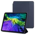 For iPad Pro 11 2022 / 2021 / 2020 3-fold Horizontal Flip Smart Leather Tablet Case with Sleep / Wake-up Function & Holder(Dark Blue) - 1