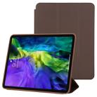 For iPad Pro 11 2022 / 2021 / 2020 3-fold Horizontal Flip Smart Leather Tablet Case with Sleep / Wake-up Function & Holder(Brown) - 1