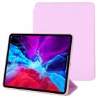 For iPad Pro 12.9 inch (2020/2021) 3-fold Horizontal Flip Smart Leather Tablet Case with Sleep / Wake-up Function & Holder(Pink) - 1