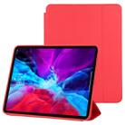 For iPad Pro 12.9 inch (2020/2021) 3-fold Horizontal Flip Smart Leather Tablet Case with Sleep / Wake-up Function & Holder(Red) - 1