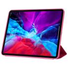 For iPad Pro 12.9 inch (2020/2021) 3-fold Horizontal Flip Smart Leather Tablet Case with Sleep / Wake-up Function & Holder(Rose Red) - 6