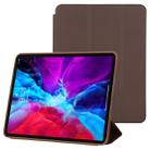 For iPad Pro 12.9 inch (2020/2021) 3-fold Horizontal Flip Smart Leather Tablet Case with Sleep / Wake-up Function & Holder(Brown) - 1