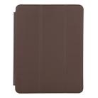 For iPad Pro 12.9 inch (2020/2021) 3-fold Horizontal Flip Smart Leather Tablet Case with Sleep / Wake-up Function & Holder(Brown) - 2