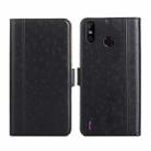 For Infinix Smart 4 Ostrich Texture Flip Leather Phone Case(Black) - 1