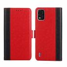 For Itel A48 Ostrich Texture Flip Leather Phone Case(Red) - 1