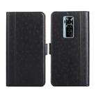For Tecno Phantom X Ostrich Texture Flip Leather Phone Case(Black) - 1