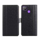 For Tecno Pop 4 Ostrich Texture Flip Leather Phone Case(Black) - 1