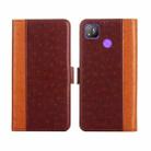 For Tecno Pop 4 Ostrich Texture Flip Leather Phone Case(Brown) - 1