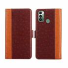 For Tecno Spark 7 Ostrich Texture Flip Leather Phone Case(Brown) - 1