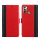 For Tecno Spark 7 Ostrich Texture Flip Leather Phone Case(Red) - 1