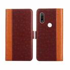 For Fujitsu Arrows WE-F-51B Ostrich Texture Flip Leather Phone Case(Brown) - 1