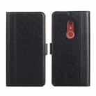 For Fujitsu Arrows Be4 Plus-F-41B Ostrich Texture Flip Leather Phone Case(Black) - 1