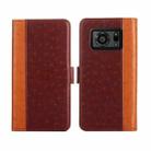 For Sharp Aquos R6 Ostrich Texture Flip Leather Phone Case(Brown) - 1