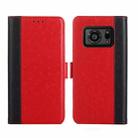 For Sharp Aquos R6 Ostrich Texture Flip Leather Phone Case(Red) - 1