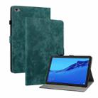 For Huawei MediaPad M5 Lite 10/C5 10.1 Tiger Pattern PU Tablet Case(Dark Green) - 1