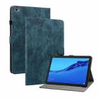 For Huawei MediaPad M5 Lite 10/C5 10.1 Tiger Pattern PU Tablet Case(Dark Blue) - 1