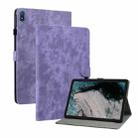 For Nokia T20 10.4 2021 Tiger Pattern PU Tablet Case(Purple) - 1